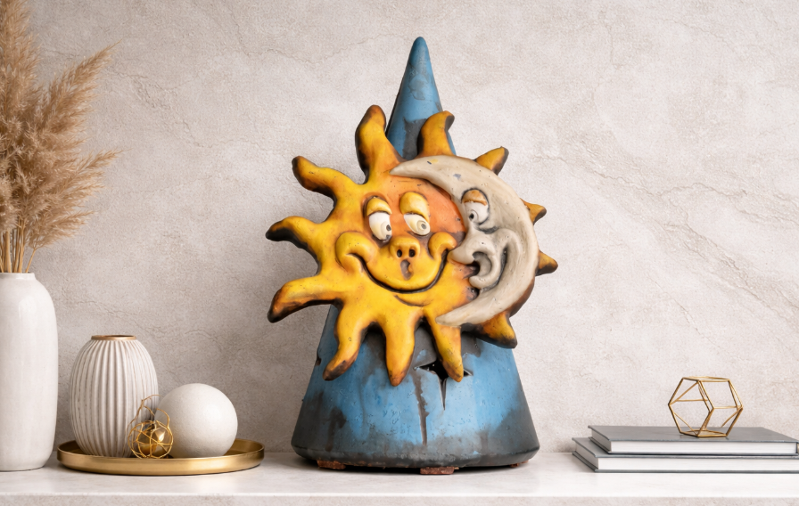 065-265  Lampara  terracota sobremesa 